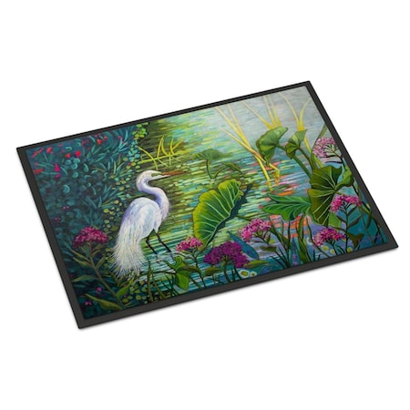 Carolines Treasures 18 x 27 in. Testing the Waters Heron Indoor or Outdoor Mat PPD3023MAT
